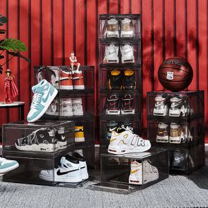 DustProof Transparent Plastic Shoe Box Superposition Display Moisture Proof