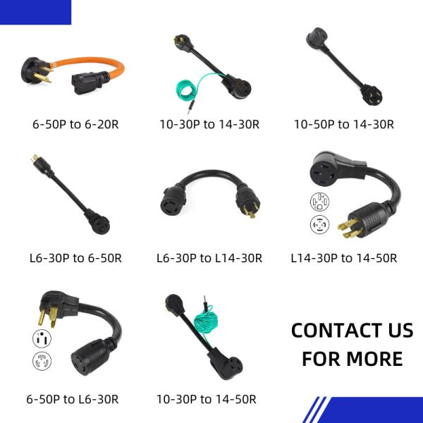 Extension Cord IP level IP22 US Certified Nema 6-50p to Nema 10-50r L14-30r Outlet 240v 50 Amp 30 Amp Power Cord for RV