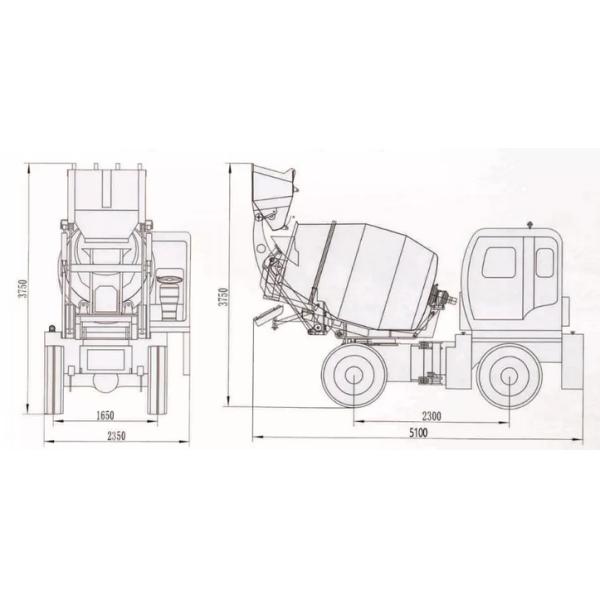 Italy Design Competitive Price 1.5m3 Discharing Mobile Diesel Concrere Batching Mixer