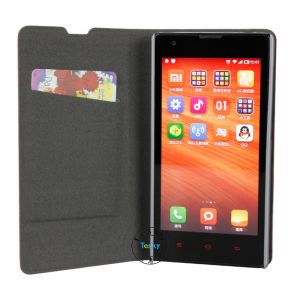 slim folio leather mobile phone flip Case for hongmi with stand function