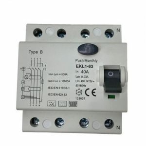 TUV CE IP20 Type B RCCB Circuit Breaker 63A 40A 30mA DC 6mA