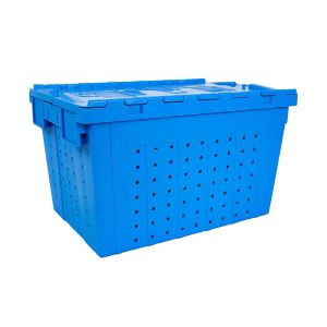 Cheap Convenient Hinged Lid Moving Crate with Lockable Design and Customized Color Option for sale