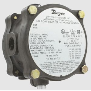 Dwyer Explosion-proof Differential Pressure Switch 1950G-0-B-120-NA 1950G-00-B