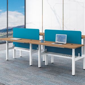 Write Table Modern Office Desk with Custom Wooden Grain and Electric Height