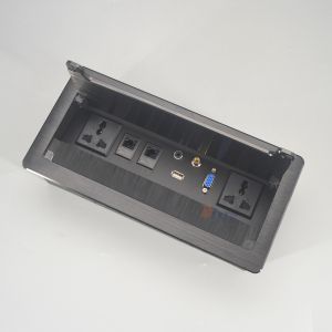 BNT brushed aluminium alloy panel power socket hide brush flip up socket for