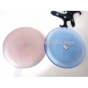 10 Inch Transparent Edge Tinting Color Glass Charger Plates