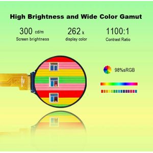 Polcd 1.28 Inch IPS Circular LCD Display 240xRGBx240 Resolution Customized TFT