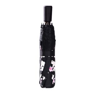 Water Discoloration Three Portable Folding Umbrella With Black Coating