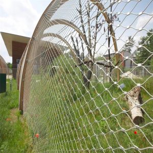 SS316 Woven Flexible Stainless Cable Mesh For Bird Aviary Zoo Enclosure Slope