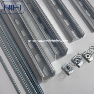 HDG / Pre-galvanzied 41X41mm，41x21mm Slotted / Plain Unistrut Channel