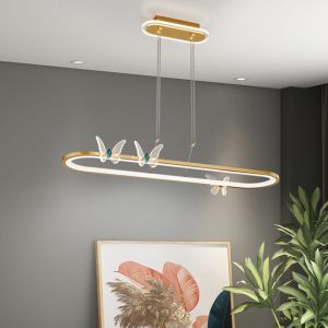Gold Color LED Hanging Lamps Modern Pendant Lights For Kitchen butterfly