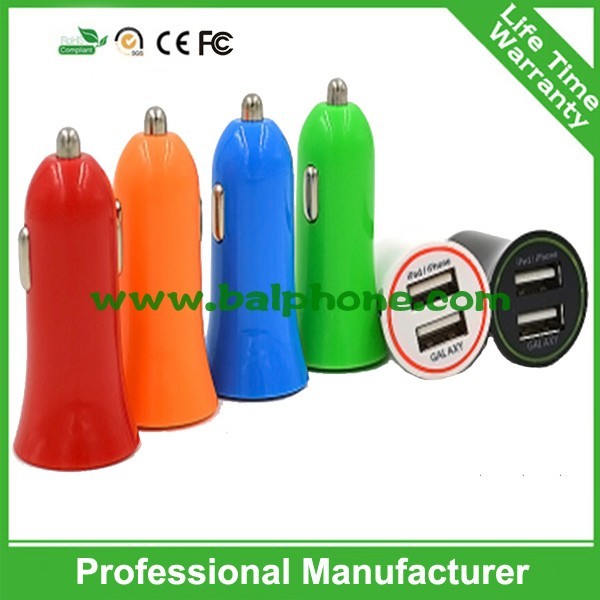 HOT 2.1A output micro usb car charger for samsung /blackberry Dual usb car