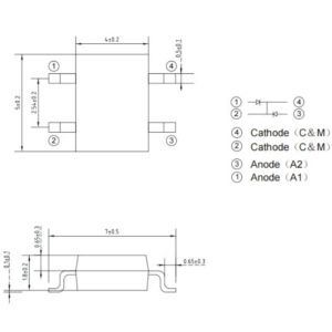 5x4x1.8mm IR Receiver 380nm -1100nm Infrared SMD LED Receiver Tube for Optical