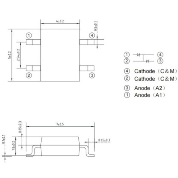 5x4x1.8mm IR Receiver 380nm -1100nm Infrared SMD LED Receiver Tube for Optical