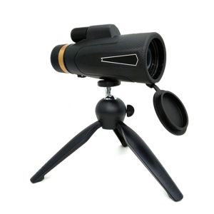 Black Universal Compact High Definition Monocular Telescope With Tripod