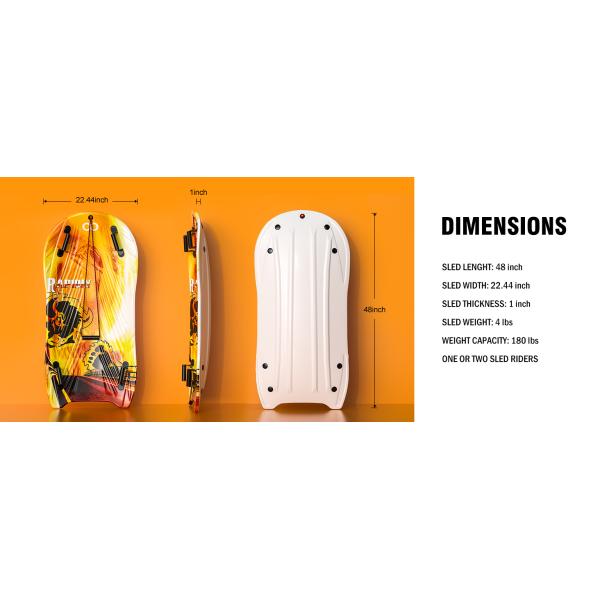 Freestyle Winter 48'' EPS Foam Core Adult Snow Sleds for Double-Person