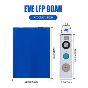 EVE 3.2V 90ah LFP Prismatic LiFePo4 Rechargeable Battery For Solar Energy
