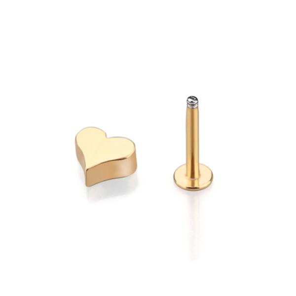 316L Surgical Stainless Steel Internally Threaded Heart Labret Stud Body Piercing Unique Lip Rings