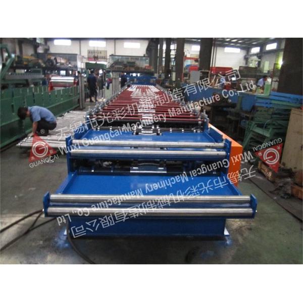 Quality Roof Panel Double Deck Roll Forming Machine 7.2*1.3*1.6 M Size 220v 380v wholesale