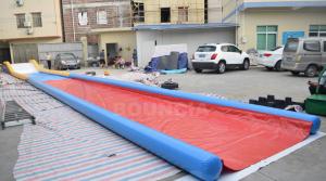 Cheap 27m Long Air Sealed Inflatable Water Slides For Lakeside / Inflatable Slip N Slide for sale