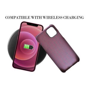 Drop Resistant Plain Weave Red iPhone 12 Aramid Fiber Case