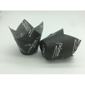 Cheap Greaseproof Lotus Tulip Paper Cups Cupcake Liners Cookie Container Chocolate Color for sale