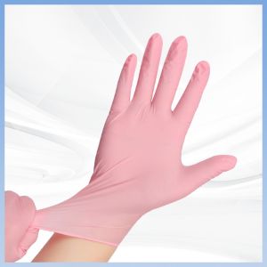 China Pink Synthetic Nitrile Sterile Hand Gloves In Oral Dental Examinations on sale