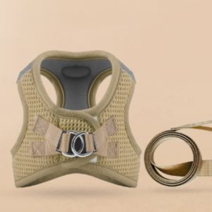 Reflective Strips Pet Harness Vest Waffle Fabric For Small And Cats