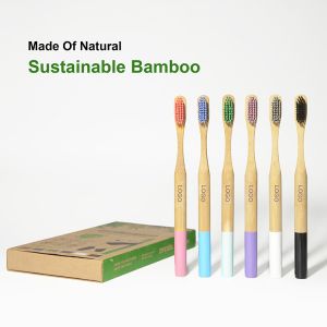 BPA Free Eco Friendly Hotel Reusable Bamboo Toothbrush With Soft Nylon Bristles