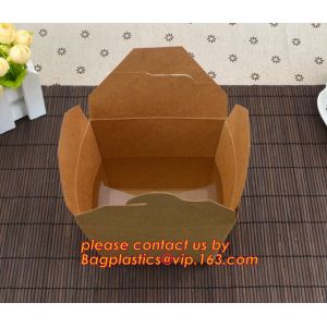 brown kraft cardboard burger box for hamburger food with logo printing, Food