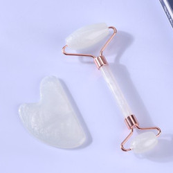 White Jade Face Roller , Rose Quartz Stone Roller 56g Free Sample