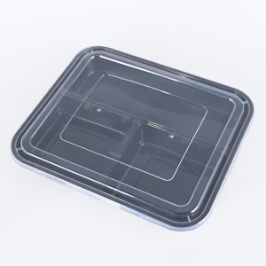 Disposable Microwave Safe PP Meal Prep Container 3 Compartment Tray