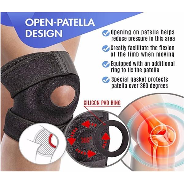 Adjustable Compression Open Patella Brace Protector Elastic Sports Knee Support For Running