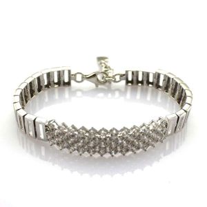 China 925 Silver Silver Link Bracelet   Clear Cubic Zircon Tennis Bracelet (YAQS005) on sale