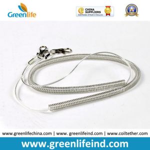 Heavy Duty High Pulling Wire Inside Plastic Spring Coiled Lanyard