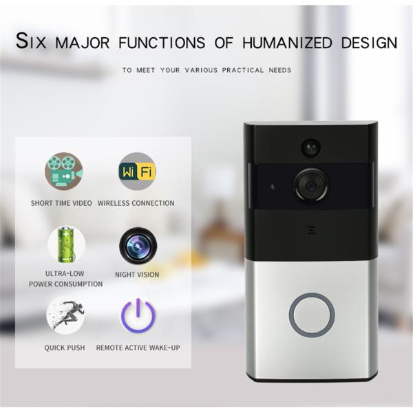 Danmini Wi-Fi Doorbell Door Phone Support Night Vision Motion Detection Two Way Talk Cloud Storage(WF06-ty)