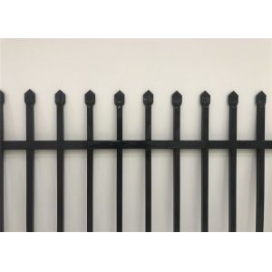 2.1m*2.4m Pressed spear top security Steel fencing with Punched Tube Rails