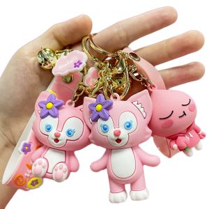 China Custom Design 2D Figure Silicon Keychain Rubber Key Chains Personalized Cheap Cartoon 3D PVC Rubber Keychain with Wrist Strap on sale