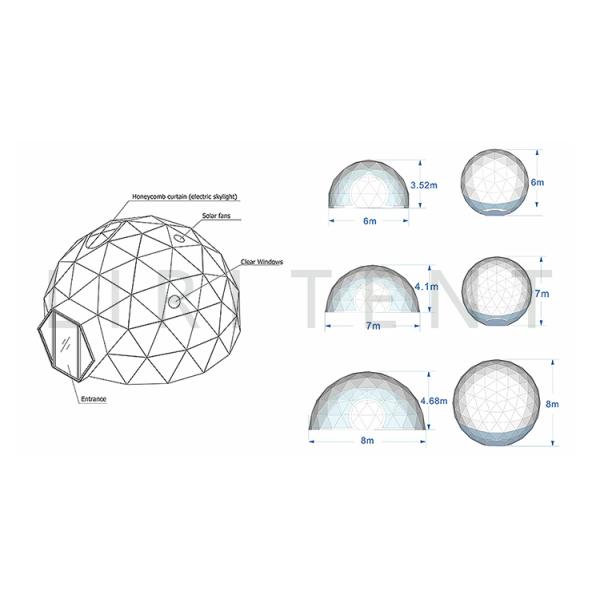 Custom Logo Luxury Geodesic Dome Glamping Tent Outdoor Waterproof