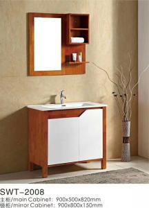 Cheap 16mm Oak / Plywood Ceramic 36 Inch Bathroom Vanity 2 Doors Without Drawer for sale
