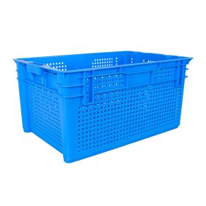 Food Grade Nestable Plastic Mesh Crate for Convenient Vegetable Handling and