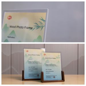 Wooden Base Cutsom U Shaped A5 Acrylic Photo Frame Portrait Picture Frame