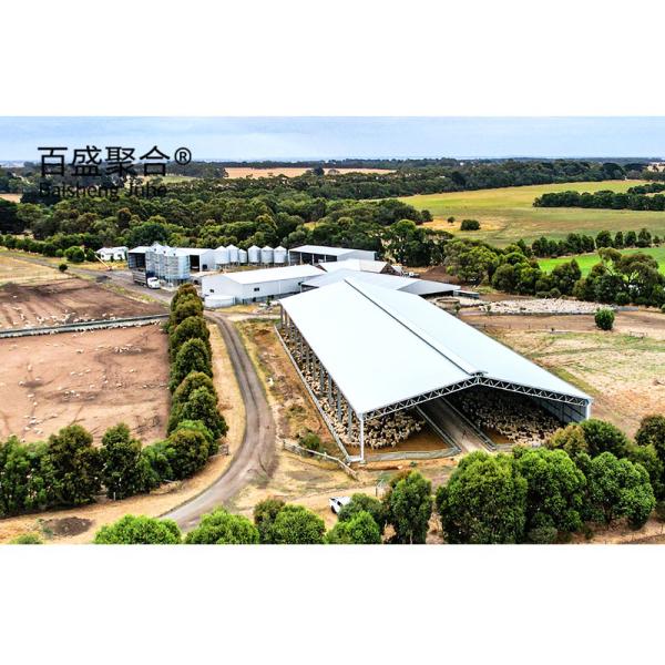 Customized Prefabricated Steel Structure Goat Farming Shed House with Sliding