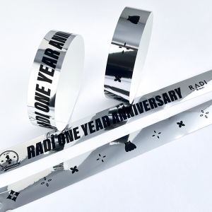 Fashionable Silver Holographic Disposable Soft Paper Bracelet Glitter Style