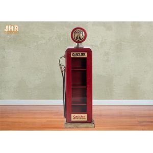 Antique Storage Cabinets Wooden Gas Pump Display Cabinet MDF Storage Rack Red