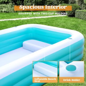Thickened Above Ground Inflatable Swimming Pool for All Applicable People and