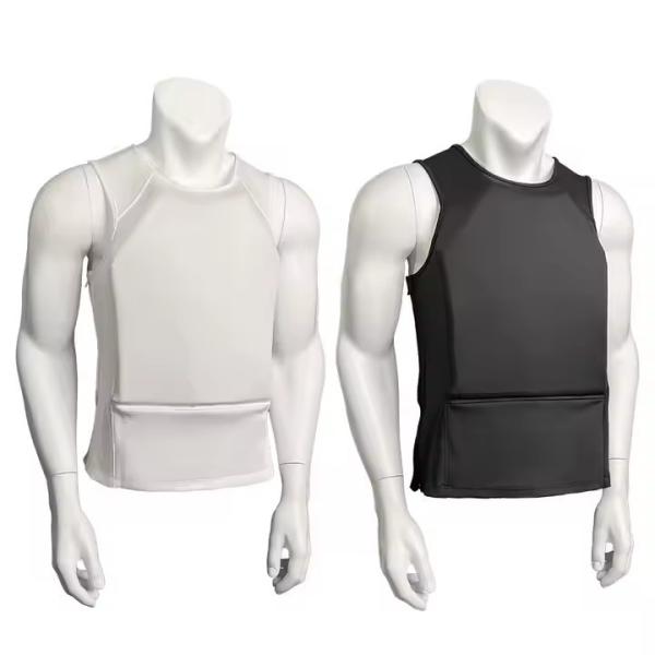 Quality IIIA Lightweight Concealed Protective Tactical Vest T-Shirt with PE and Aramid Stretch Polyester Fabric wholesale