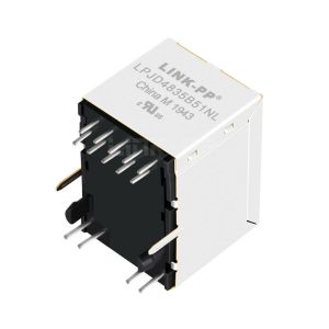 LPJD4835B51NL RJ45 Vertical Ethernet Jack 10/100/1000 Base-T Green&Yellow/Yellow