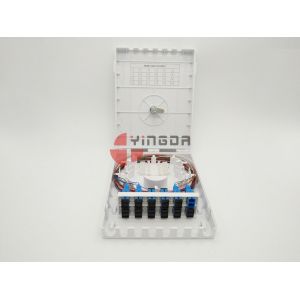 China Optical Terminal Box OTB White ABS Plastic Indoor Wall Mount 24 Fibers Distribution Splice Box on sale