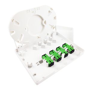 SC Connector 4 Cores Plastic Fiber Optic Faceplate Socket Panel for FTTH